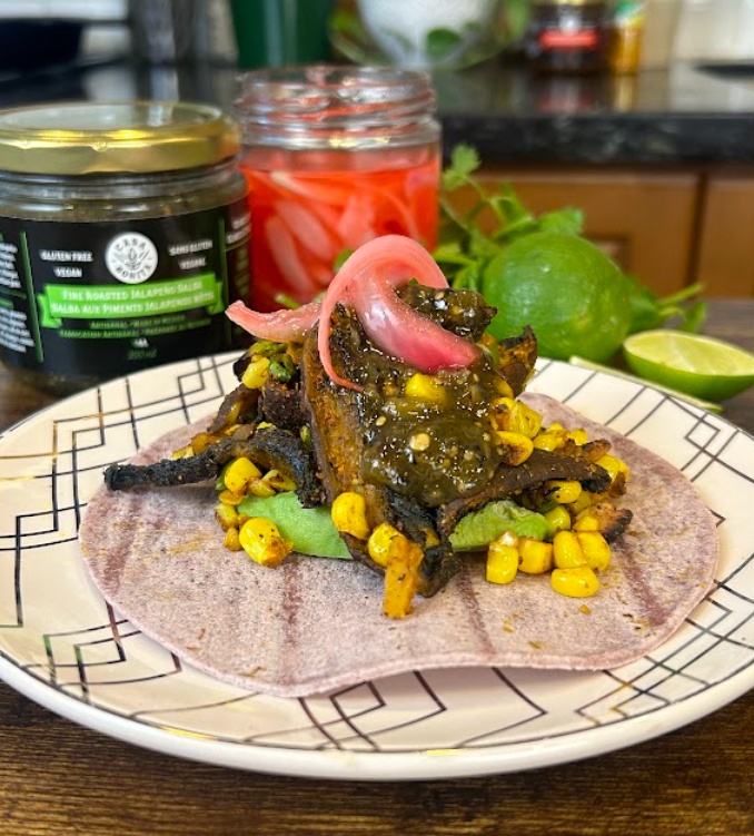 Portobello Mushrooms and Corn Tacos Recipe - Made with Casa Bonita Foods Corn Tortillas