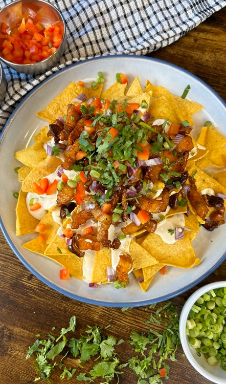 Korean Style Nachos with Casa Bonita Foods Chips