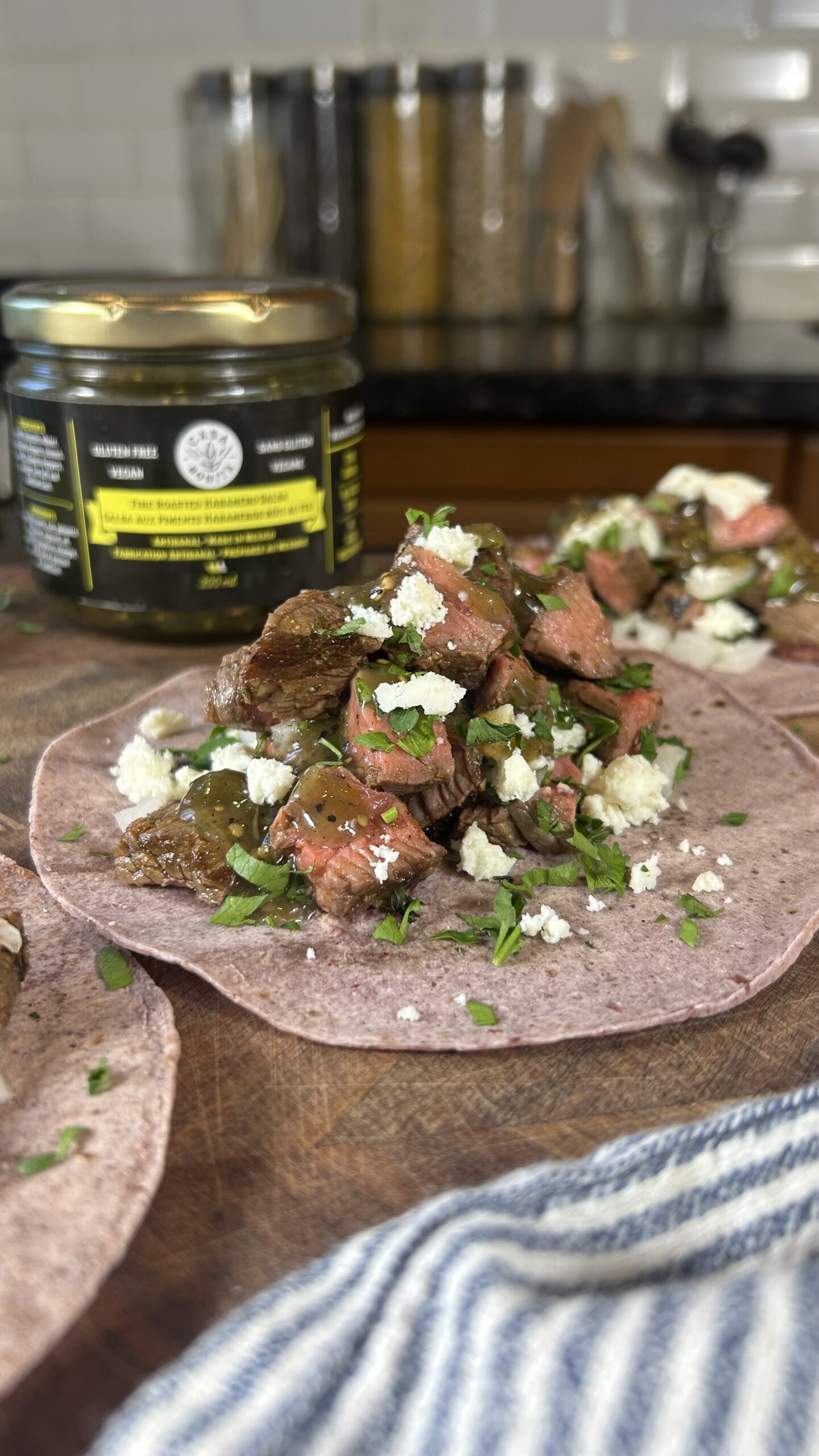 Carne Asada Tacos Recipe - Blue Corn Tortillas and Fire Roasted Salsa