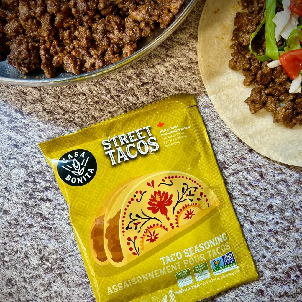 Street Tacos Seasoning made in Canada by Casa Bonita Foods.
